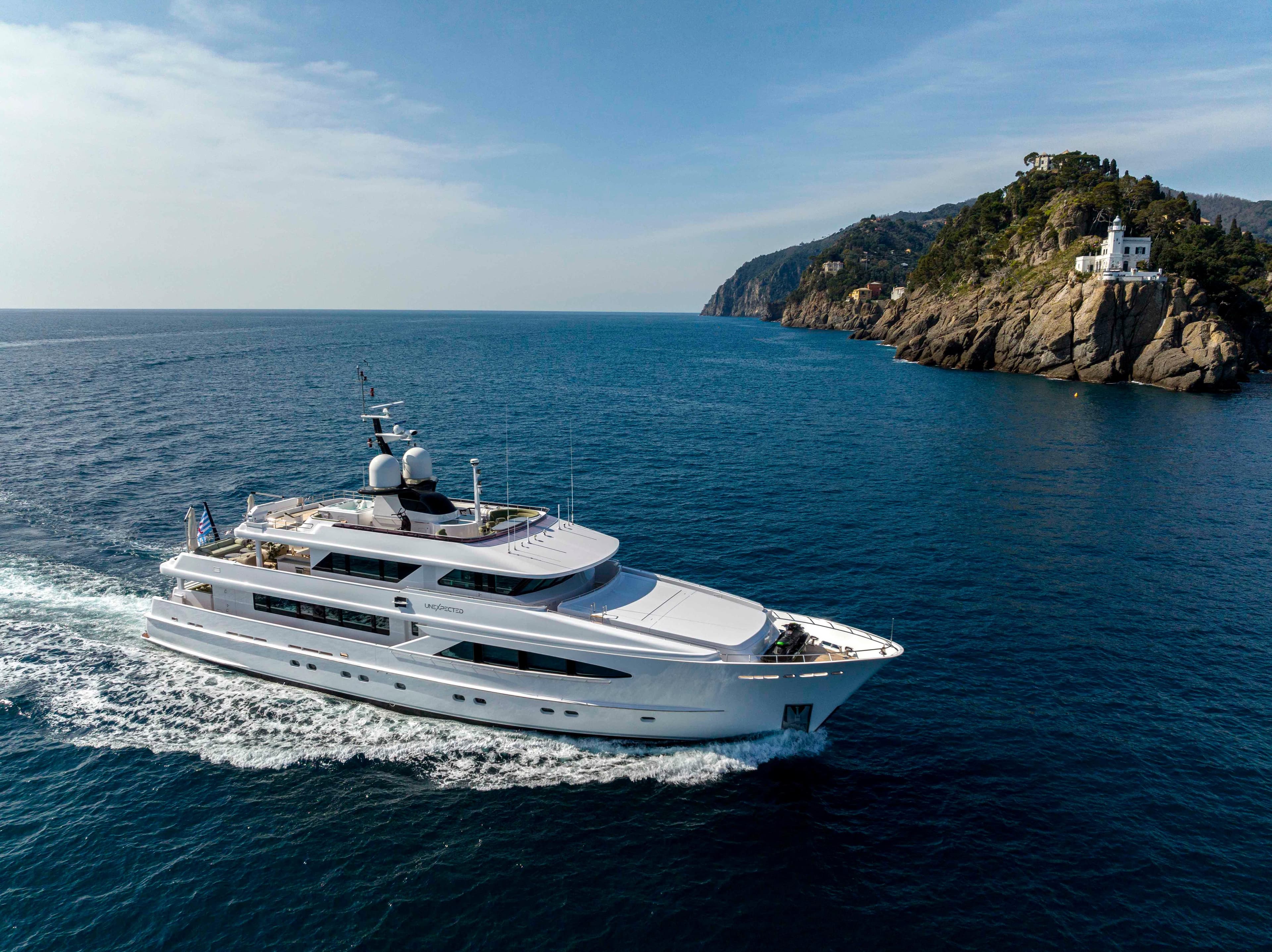 UNEXPECTED cruising at sea, aerial exterior view